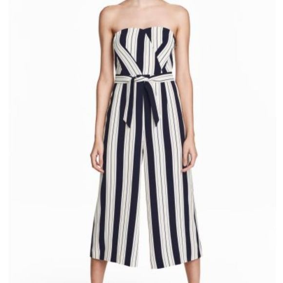 H&M Navy and White Striped Jumpsuit - Picture 1 of 6